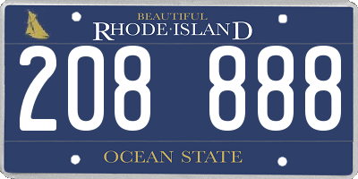 RI license plate 208888