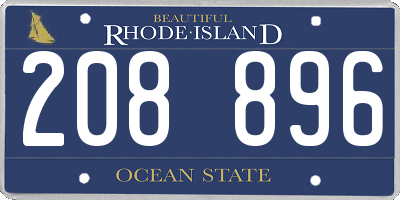 RI license plate 208896