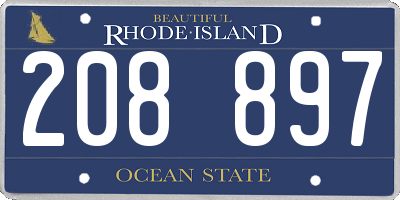 RI license plate 208897
