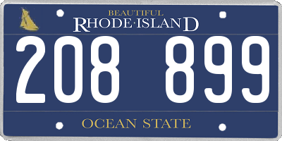 RI license plate 208899