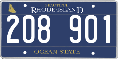 RI license plate 208901