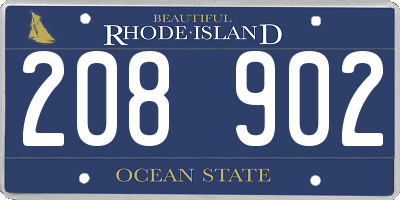 RI license plate 208902