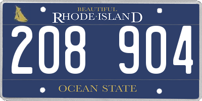 RI license plate 208904
