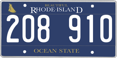 RI license plate 208910