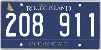 RI license plate 208911