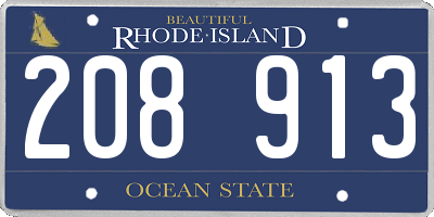 RI license plate 208913