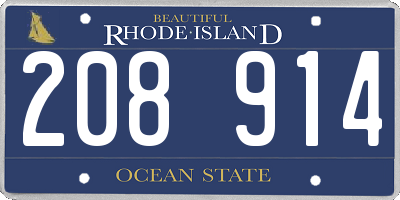 RI license plate 208914