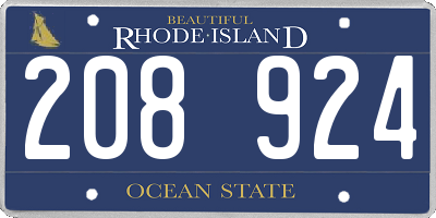 RI license plate 208924