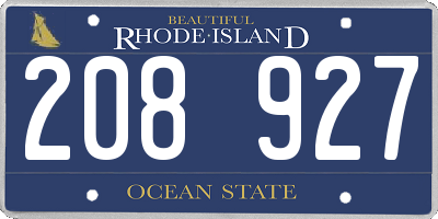 RI license plate 208927