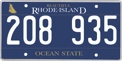 RI license plate 208935