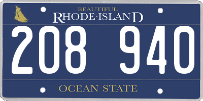 RI license plate 208940