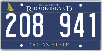 RI license plate 208941