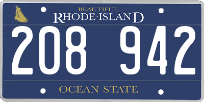 RI license plate 208942