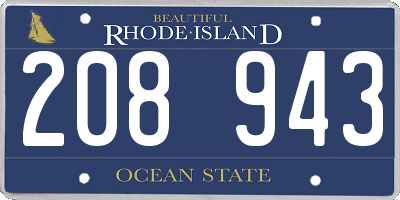 RI license plate 208943