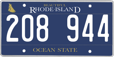 RI license plate 208944