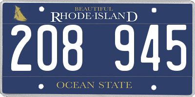 RI license plate 208945