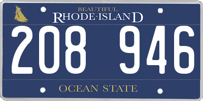 RI license plate 208946