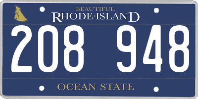RI license plate 208948