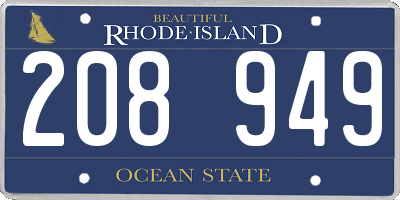 RI license plate 208949