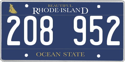 RI license plate 208952