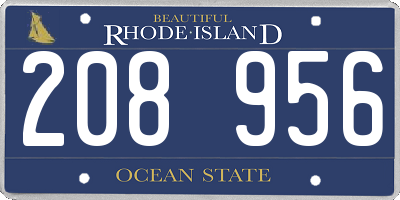RI license plate 208956