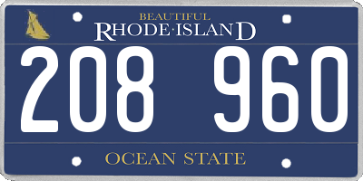 RI license plate 208960