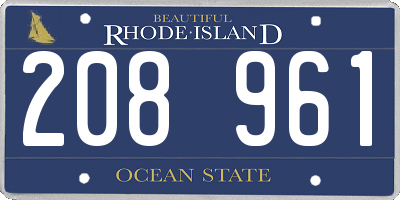 RI license plate 208961