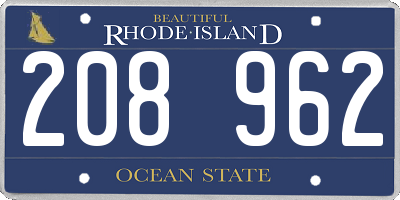 RI license plate 208962