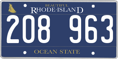 RI license plate 208963