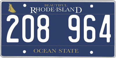 RI license plate 208964