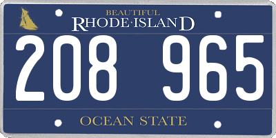 RI license plate 208965
