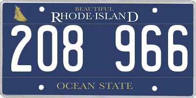 RI license plate 208966