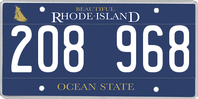 RI license plate 208968
