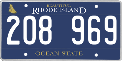RI license plate 208969