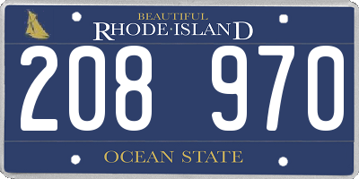 RI license plate 208970