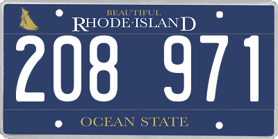 RI license plate 208971
