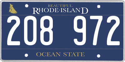 RI license plate 208972