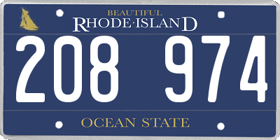 RI license plate 208974