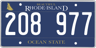 RI license plate 208977