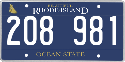 RI license plate 208981