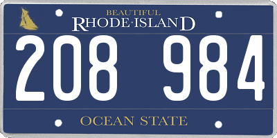 RI license plate 208984