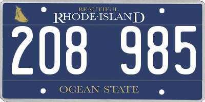 RI license plate 208985