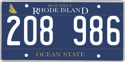 RI license plate 208986