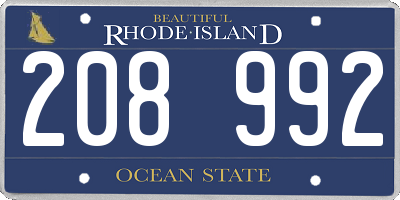 RI license plate 208992