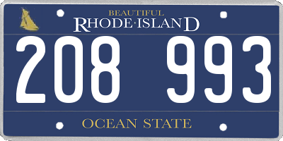 RI license plate 208993