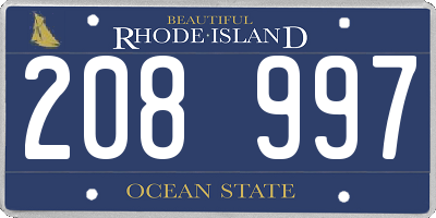 RI license plate 208997