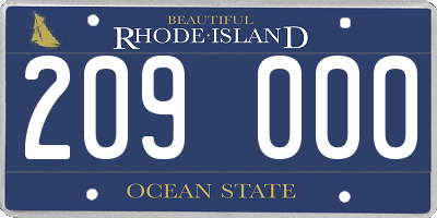 RI license plate 209000