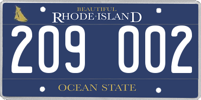 RI license plate 209002