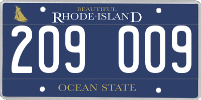 RI license plate 209009