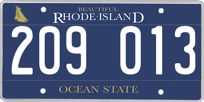 RI license plate 209013